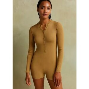 SKIMS Soft Lounge Button Up Henley Onesie size Small